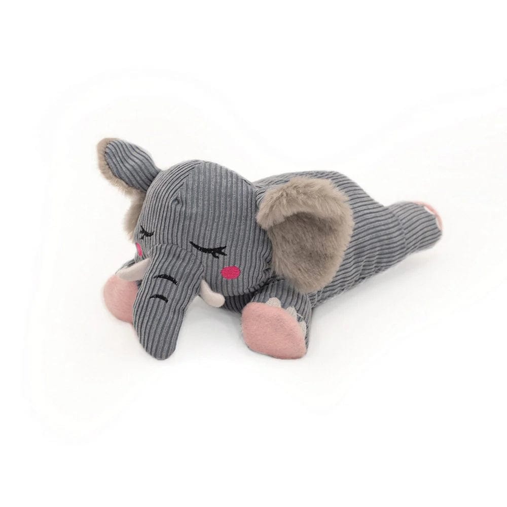 Zippy Paws Snooziez with Silent Shhhqueaker - Elephant Dog Toys