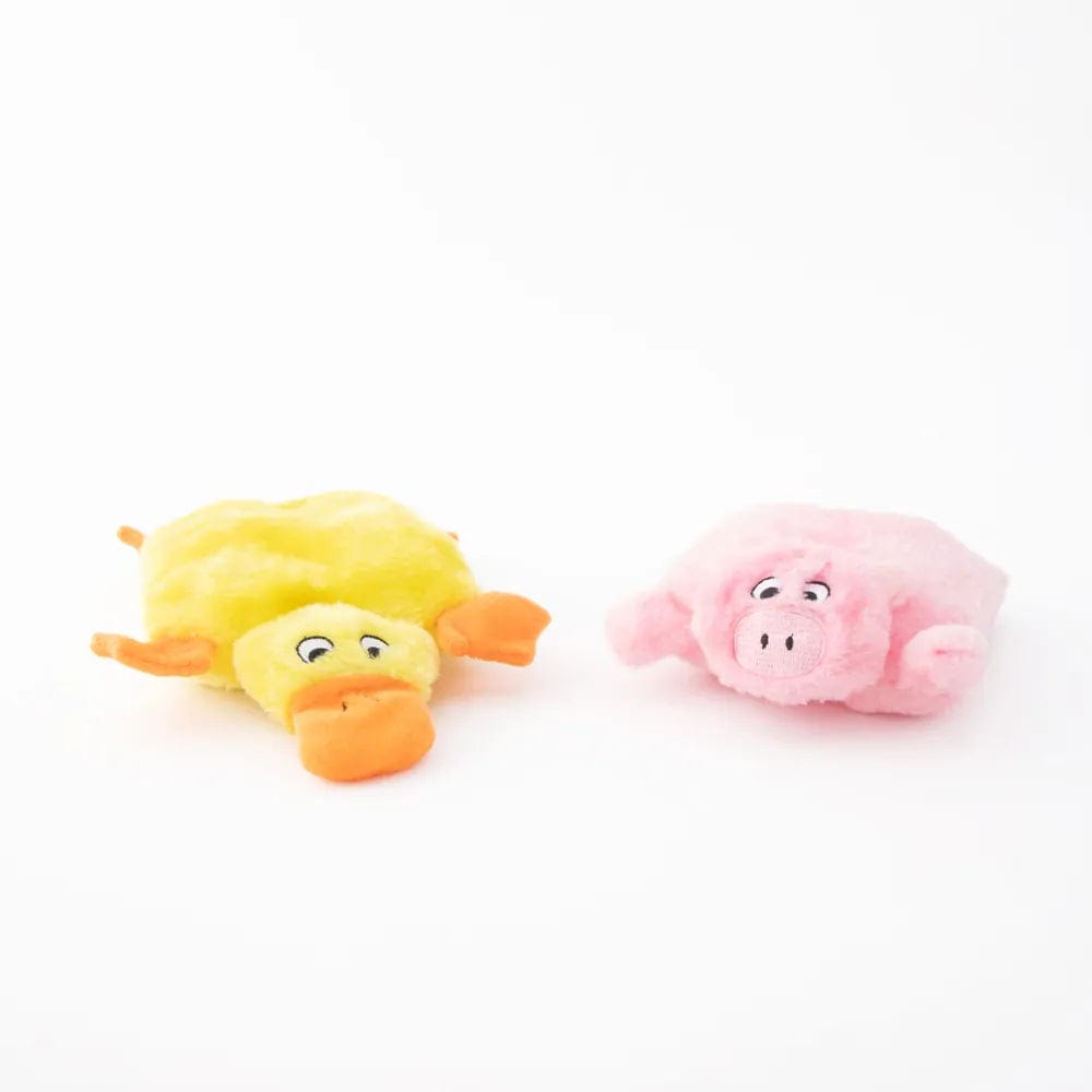 Zippy Paws Squeakie Pad 2-Pack (Duck, Pig) Dog Toys