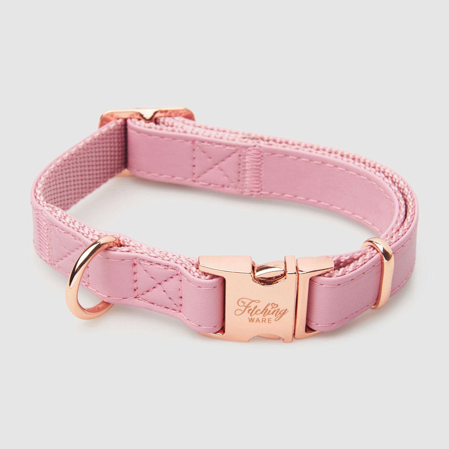 Our Rosa in Rose Gold, Pink Dog Collar, Adjustable Pet Collar